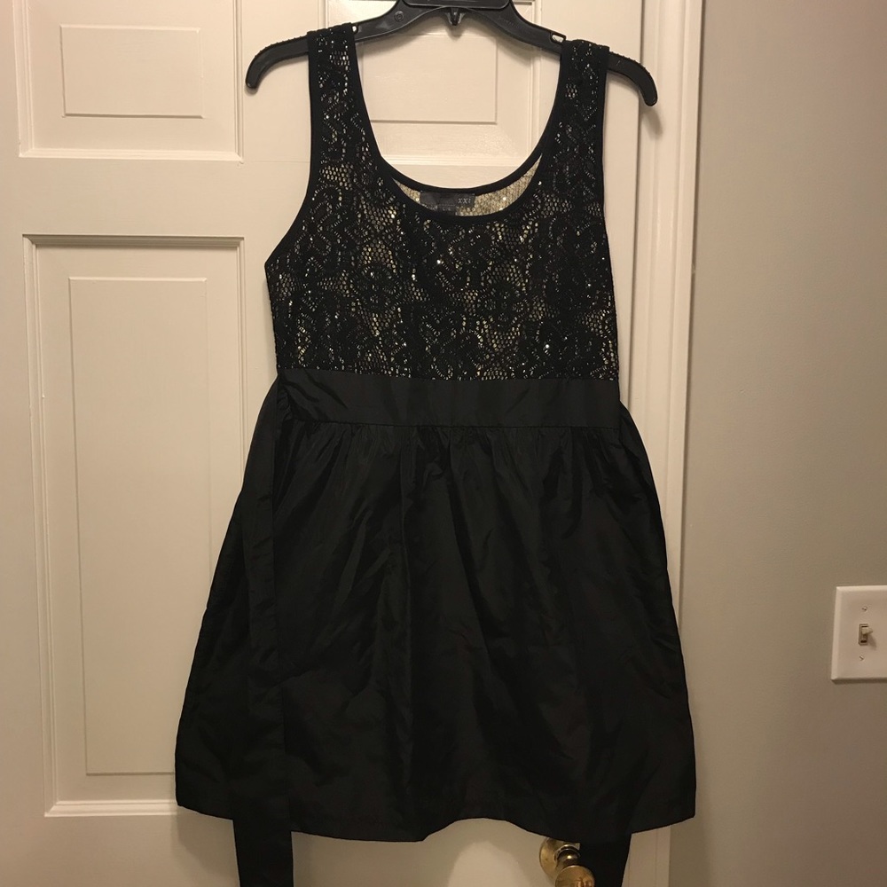Black satin party dress